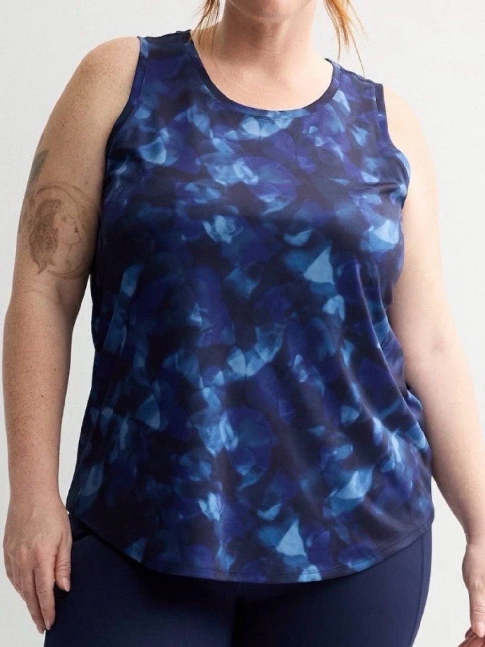 Women 3X Tek gear Tank Top NEW wicking stretch Blue sleeveless gym workout yoga
